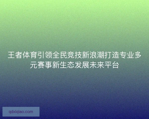 王者体育引领全民竞技新浪潮打造专业多元赛事新生态发展未来平台