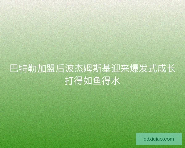 巴特勒加盟后波杰姆斯基迎来爆发式成长打得如鱼得水