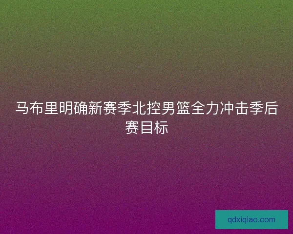 马布里明确新赛季北控男篮全力冲击季后赛目标