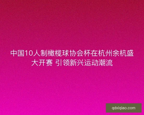 中国10人制橄榄球协会杯在杭州余杭盛大开赛 引领新兴运动潮流