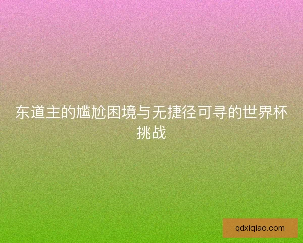 东道主的尴尬困境与无捷径可寻的世界杯挑战 东道主的尴尬困境与无捷径可寻的世界杯挑战